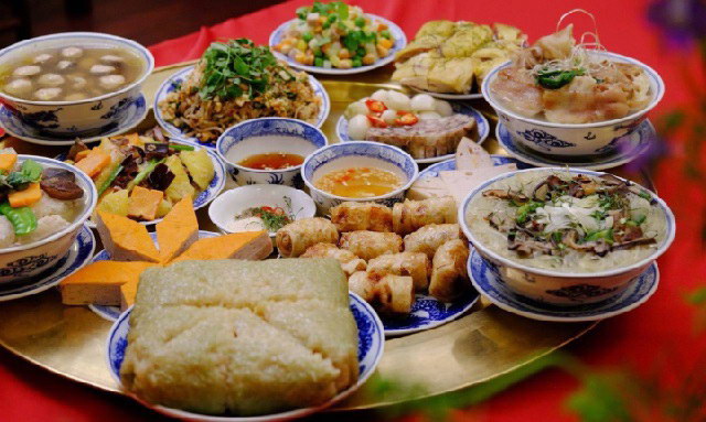 Mâm cỗ cúng Rằm tháng Giêng