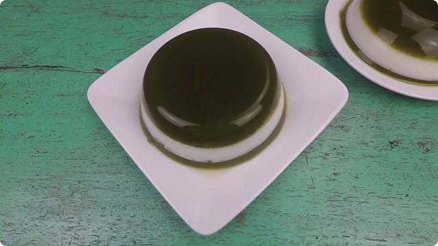 Thạch rau câu trà xanh - cốt dừa